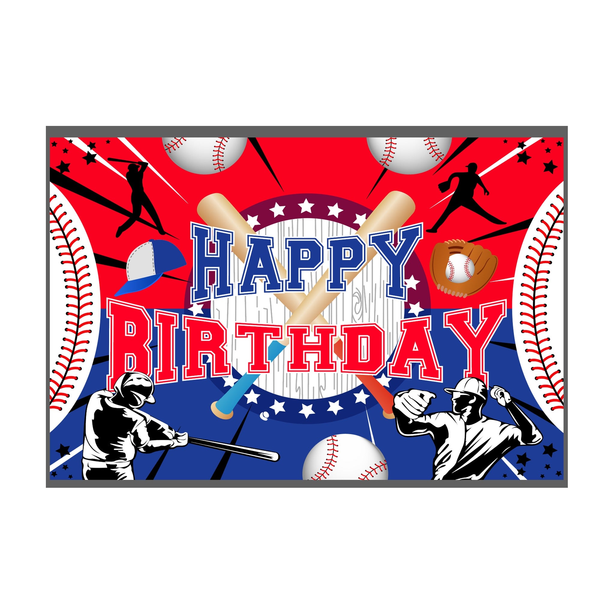 4"×6" Backdrop Baseball